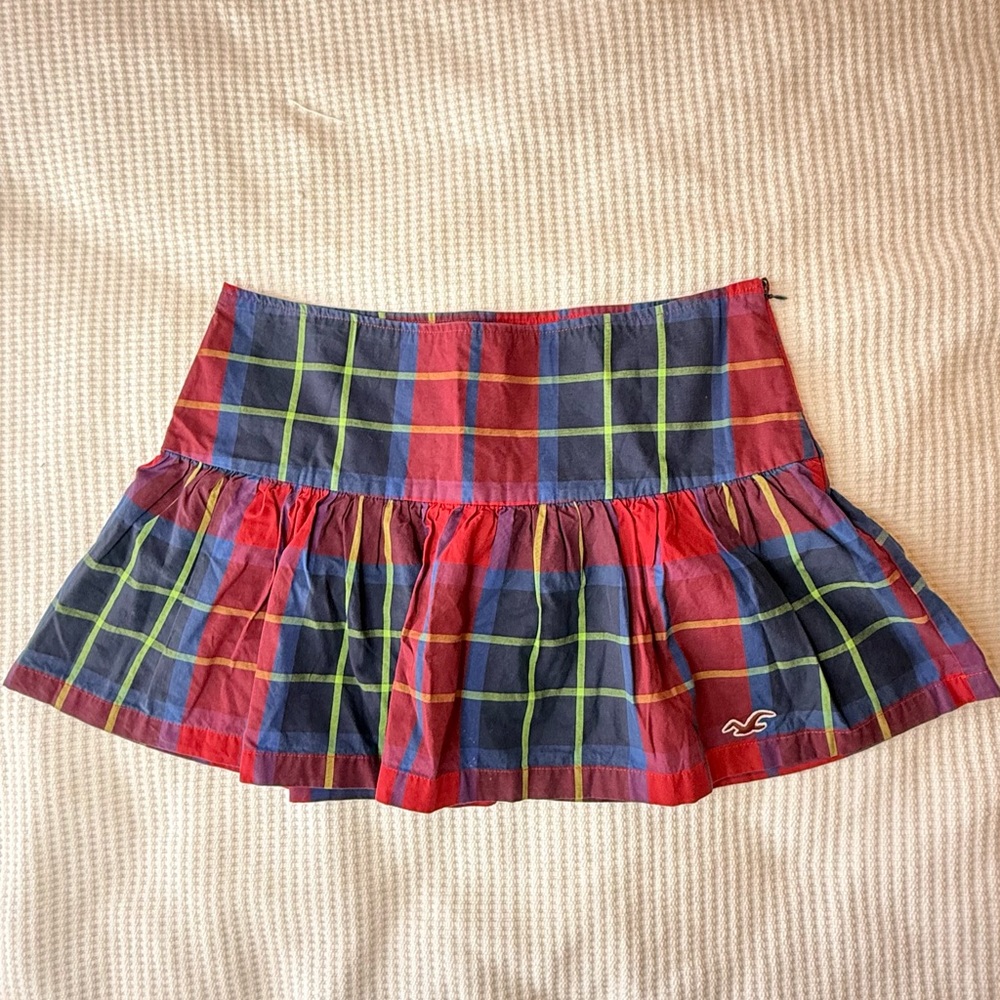 Hollister Plaid Skort NWT Sz 9 Red Blue Green